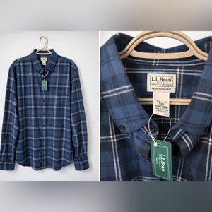 L.L. Bean Men's Navy Flannel Shirt (NWT)